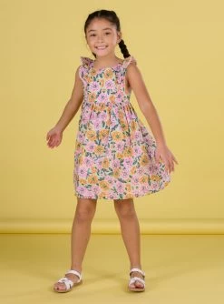 Robe Multicolore à Imprimé Fleuri Et à Rayures