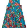 Robe Turquoise Foncé à Imprimé Fleurs -Dpam 23S901W2ROB C217 11