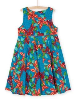 Robe Turquoise Foncé à Imprimé Fleurs -Dpam 23S901W2ROB C217 14