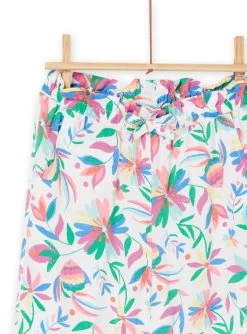 Pantalon Fluide Blanc à Imprimé Fleuri -Dpam 23S901X1PAN 000 12