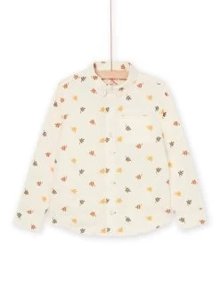 Chemise Blanche à Broderies Feuilles