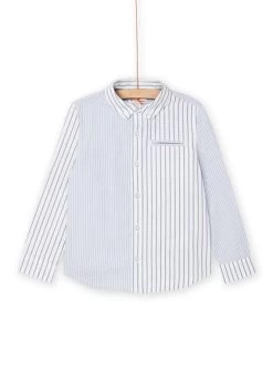 Chemise Blanche Et Bleue à Imprimé à Rayures