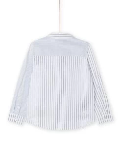 Chemise Blanche Et Bleue à Imprimé à Rayures -Dpam 23S90242CHM 000 13