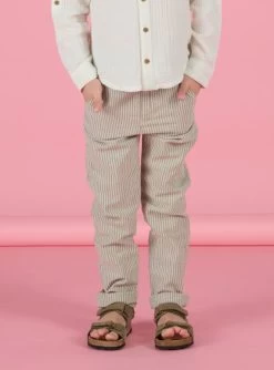 Pantalon à Imprimé à Rayures