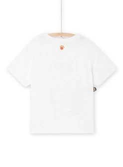 T-shirt Blanc à Motif Chat Capsule Spa - Mixte -Dpam 23S902P1TMC 000 14