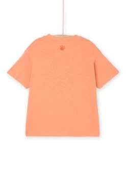 T-shirt Orange à Manches Courtes à Animation Animalier - Mixte -Dpam 23S902P2TMC E413 13