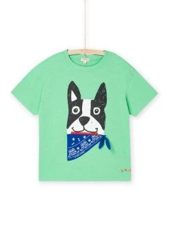 T-shirt Vert à Motif Chien Capsule Spa - Mixte