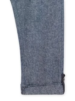 Pantalon Bleu Nuit Chiné En Lin Et Coton Mélangés -Dpam 23S902W1PAN 705 13