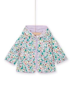 Doudoune à Capuche Et à Imprimé Fleuri