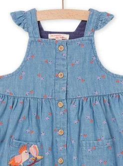 Robe En Denim à Imprimé Fleuri -Dpam 23SG09K2ROB P274 12