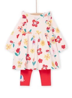 Robe Et Legging Rose Dragée à Imprimé Fleurs -Dpam 23SG09N1ENS D310 14