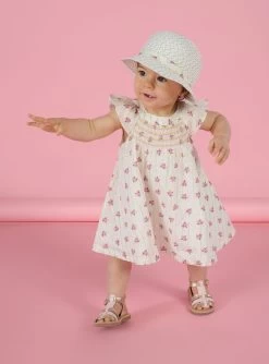 Robe Blanche Sans Manches à Imprimé Fantaisie