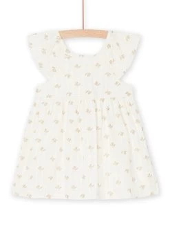 Robe Sans Manches écrue à Imprimé Fleuri