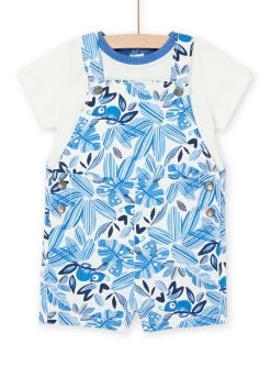 T-shirt Et Salopette Craie à Imprimé Fleuri