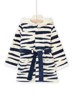 Robe De Chambre écrue à Imprimé Zèbre