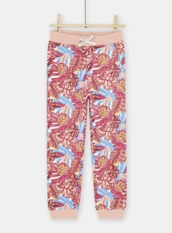 Jogging Rose Et Bleu à Imprimé Fleuri Fille