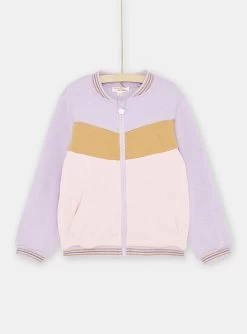 Sweat Mauve Color Block Fille