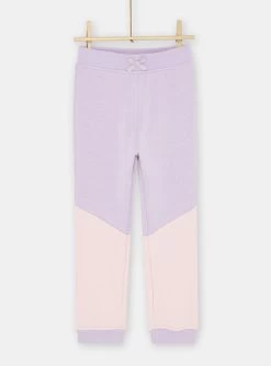 Jogging Mauve Color Block Fille