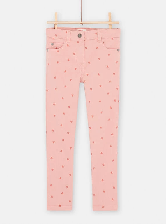 Jean Rose Thé à Imprimé Coeur Fille 3 Jean Rose Thé à Imprimé Coeur Fille