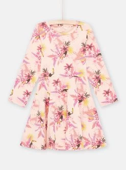 Robe Rose à Imprimé Tropical Fille