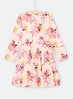 Robe Rose à Imprimé Tropical Fille -Dpam 23W901G1ROB D322 13