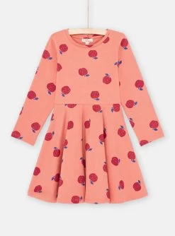 Robe Terracotta à Imprimé Pomme Fille