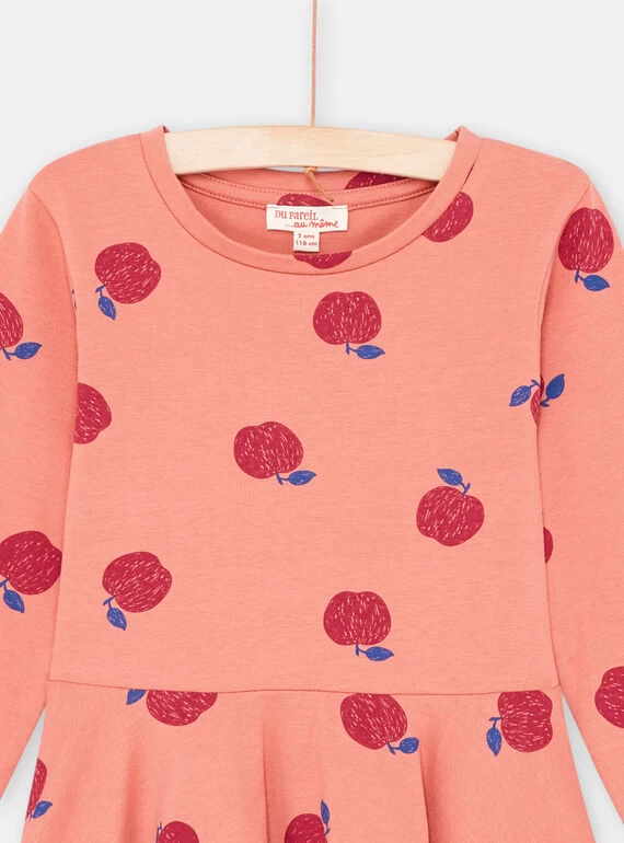 Robe Terracotta à Imprimé Pomme Fille 4 Robe Terracotta à Imprimé Pomme Fille – Bild 2