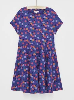 Robe Bleue Pervenche à Imprimé Fruits Fille