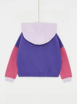 Sweat à Capuche Bleu Pervenche Fille -Dpam 23W901H1SWE 221 14
