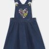 Robe Salopette Bleue En Jean Fille -Dpam 23W901I2ROB K005 11