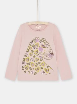 T-shirt Parme à Imprimé Panthère Fille