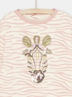 Robe Sweat écru Et Rose Fille 6 Robe Sweat écru Et Rose Fille -Dpam 23W901I4ROB 003 12