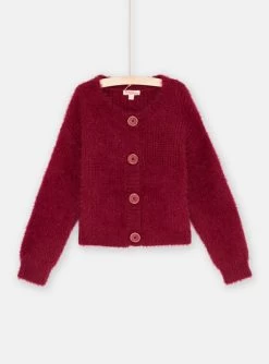 Cardigan Prune à Paillettes Fille