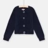 Cardigan Bleu Marine à Paillettes Fille -Dpam 23W901M6CAR 070 11