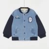 Veste Bi-matière Bleue En Denim Et Molleton Garçon -Dpam 23W902H1GIL P274 11