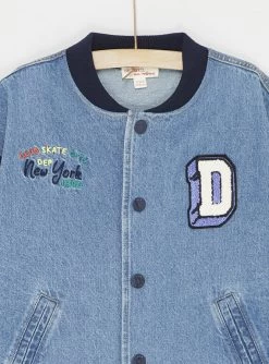 Veste Bi-matière Bleue En Denim Et Molleton Garçon -Dpam 23W902H1GIL P274 13