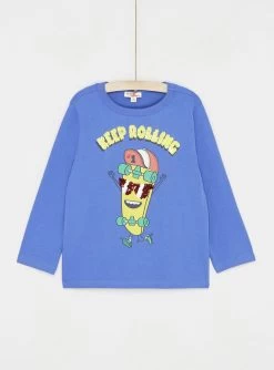 T-shirt Bleu Pervenche à Animation Skate Garçon