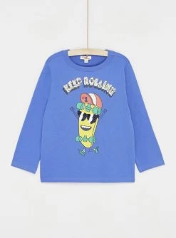 T-shirt Bleu Pervenche à Animation Skate Garçon -Dpam 23W902H2TML 221 13