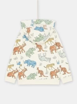 Gilet Crème à Imprimé Animaux Garçon -Dpam 23W902I2GIL A002 14