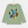 T-shirt Vert Avec Sequins Réversibles Garçon -Dpam 23W902I2TML G606 11