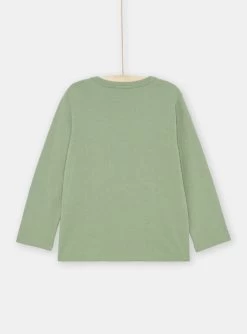 T-shirt Vert Avec Sequins Réversibles Garçon -Dpam 23W902I2TML G606 13