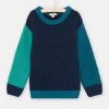 Pull Colorblock Bleu Et Vert Garçon -Dpam 23W902M1PUL 705 11