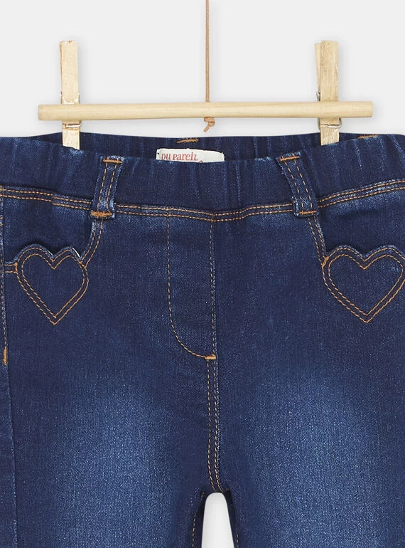Jean Bleu Foncé à Poches En Forme De Coeur Fille 4 Jean Bleu Foncé à Poches En Forme De Coeur Fille – Bild 2