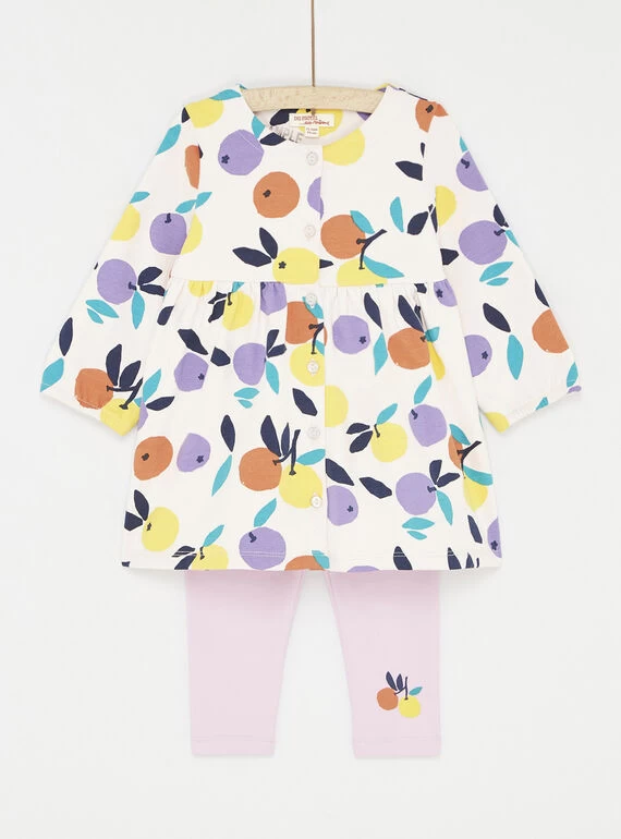 Ensemble Robe Et Legging écru Et Rose Pâle Bébé Fille 3 Ensemble Robe Et Legging écru Et Rose Pâle Bébé Fille