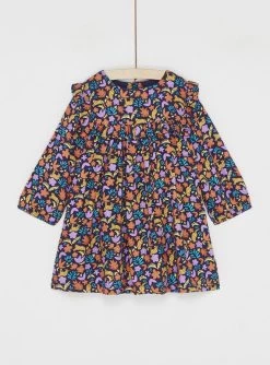 Robe Manches Longues Imprimée Orange Bébé Fille