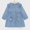 Robe Manches Longues Bleue En Denim Bébé Fille -Dpam 23WG09H2ROB P274 11