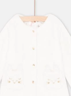 Cardigan écru En Soft Boa Réversible Bébé Fille -Dpam 23WG09M3CAR 001 12