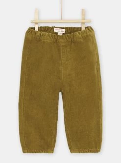 Pantalon En Velours Vert Olive Bébé Garçon