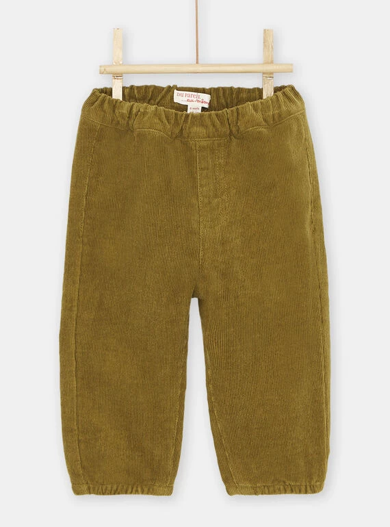Pantalon En Velours Vert Olive Bébé Garçon 3 Pantalon En Velours Vert Olive Bébé Garçon