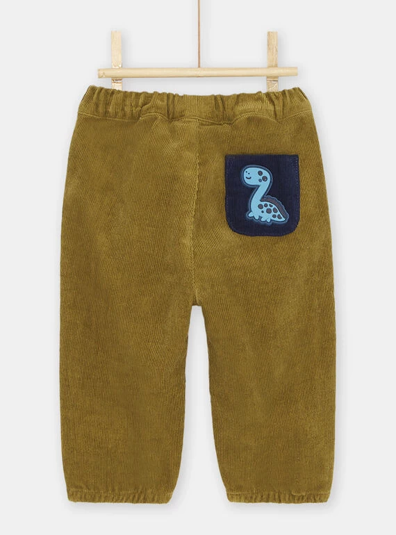 Pantalon En Velours Vert Olive Bébé Garçon 5 Pantalon En Velours Vert Olive Bébé Garçon – Bild 3